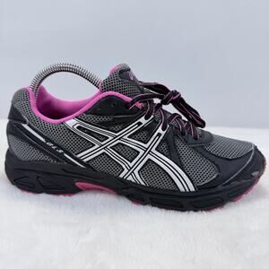 Asics GLS Pink Black Gray Sneakers Women's Size 8 Athletic Mesh Running Shoes